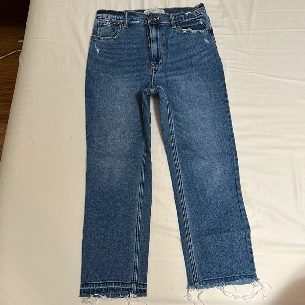 A&F Ankle Length Jeans with Frayed Hem